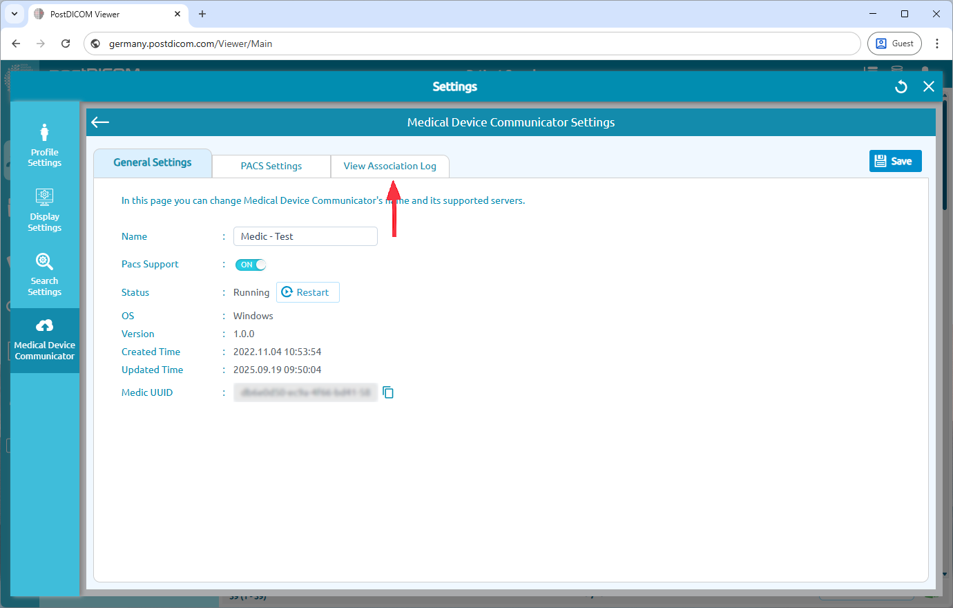 Editing Medical Device Communicator (MeDiC) PACS Server Settings for MacOS