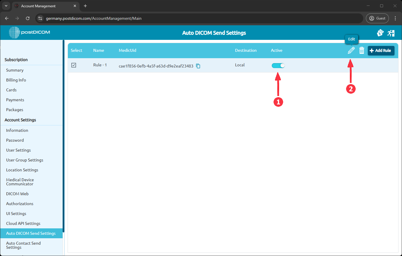 How To Manage Your Auto DICOM Send Settings