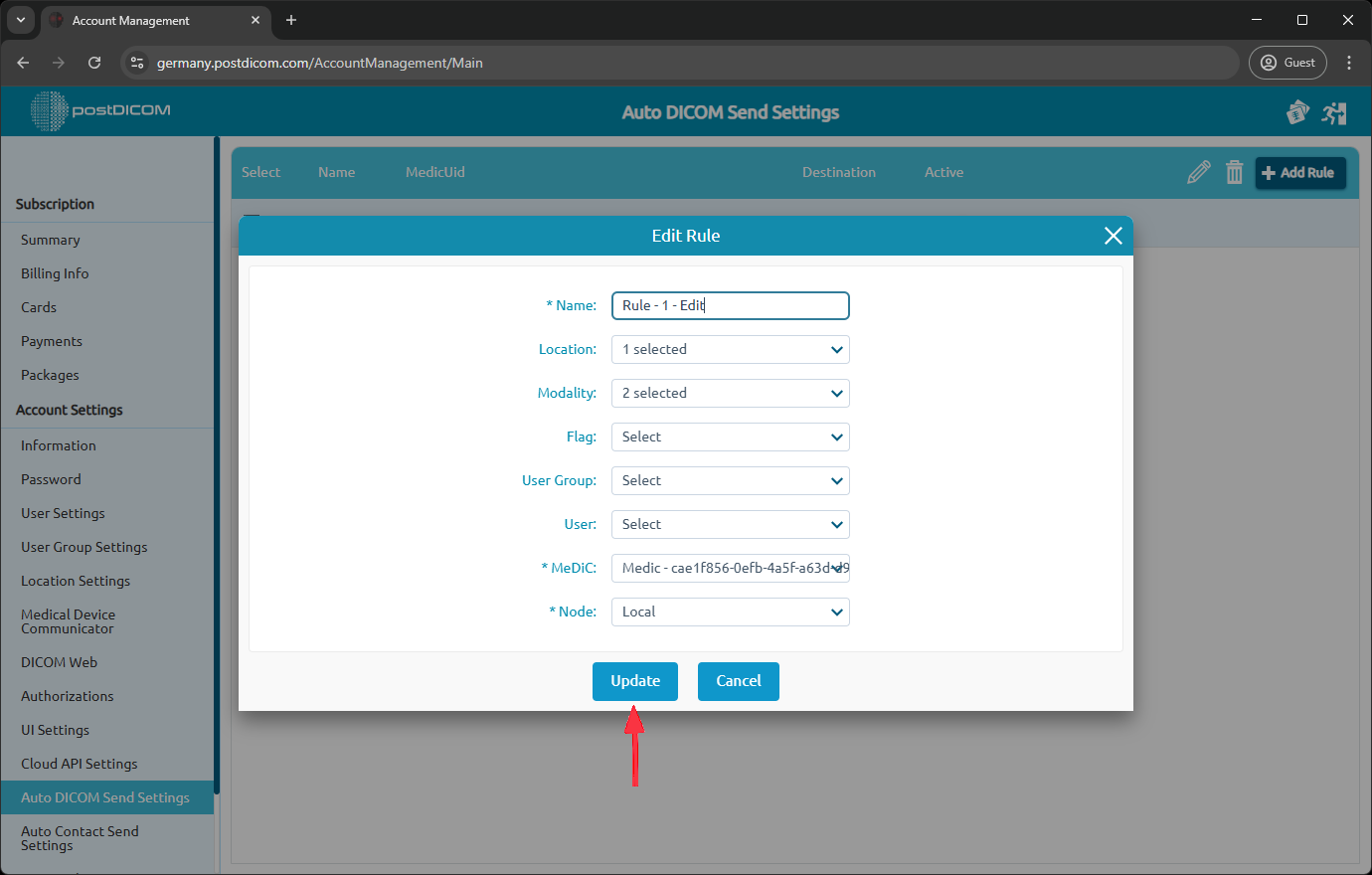 How To Manage Your Auto DICOM Send Settings