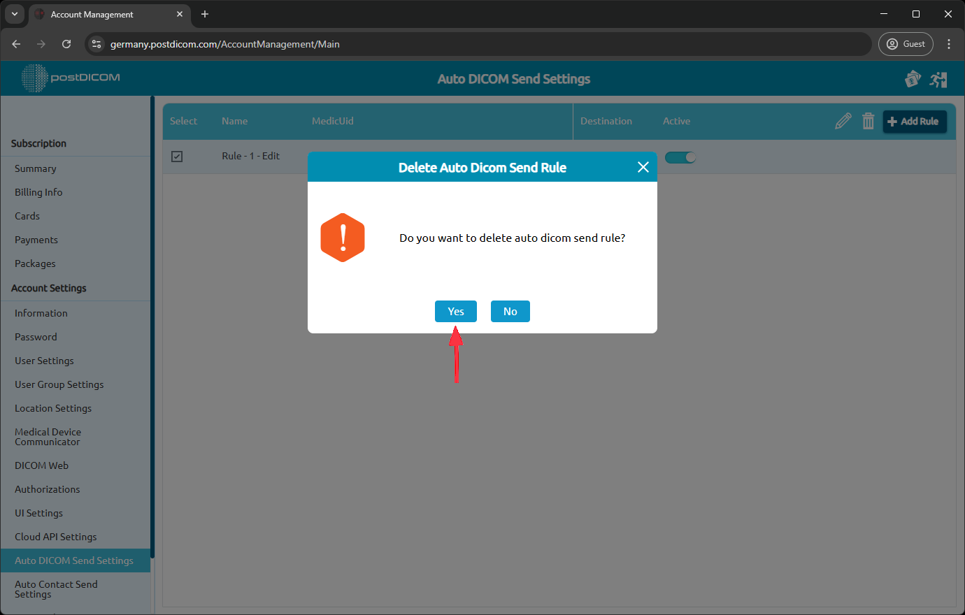 How To Manage Your Auto DICOM Send Settings