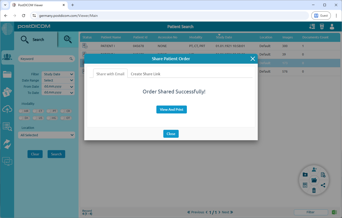 Share Patient Orders